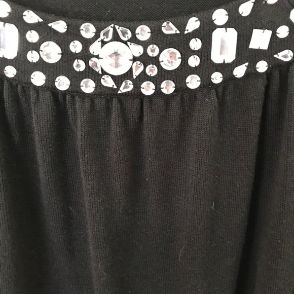 LANE BRYANT Cotton Tunic Black Square Neck Rhinestone Women’s Plus Size 2X 26/28 - Picture 7 of 10